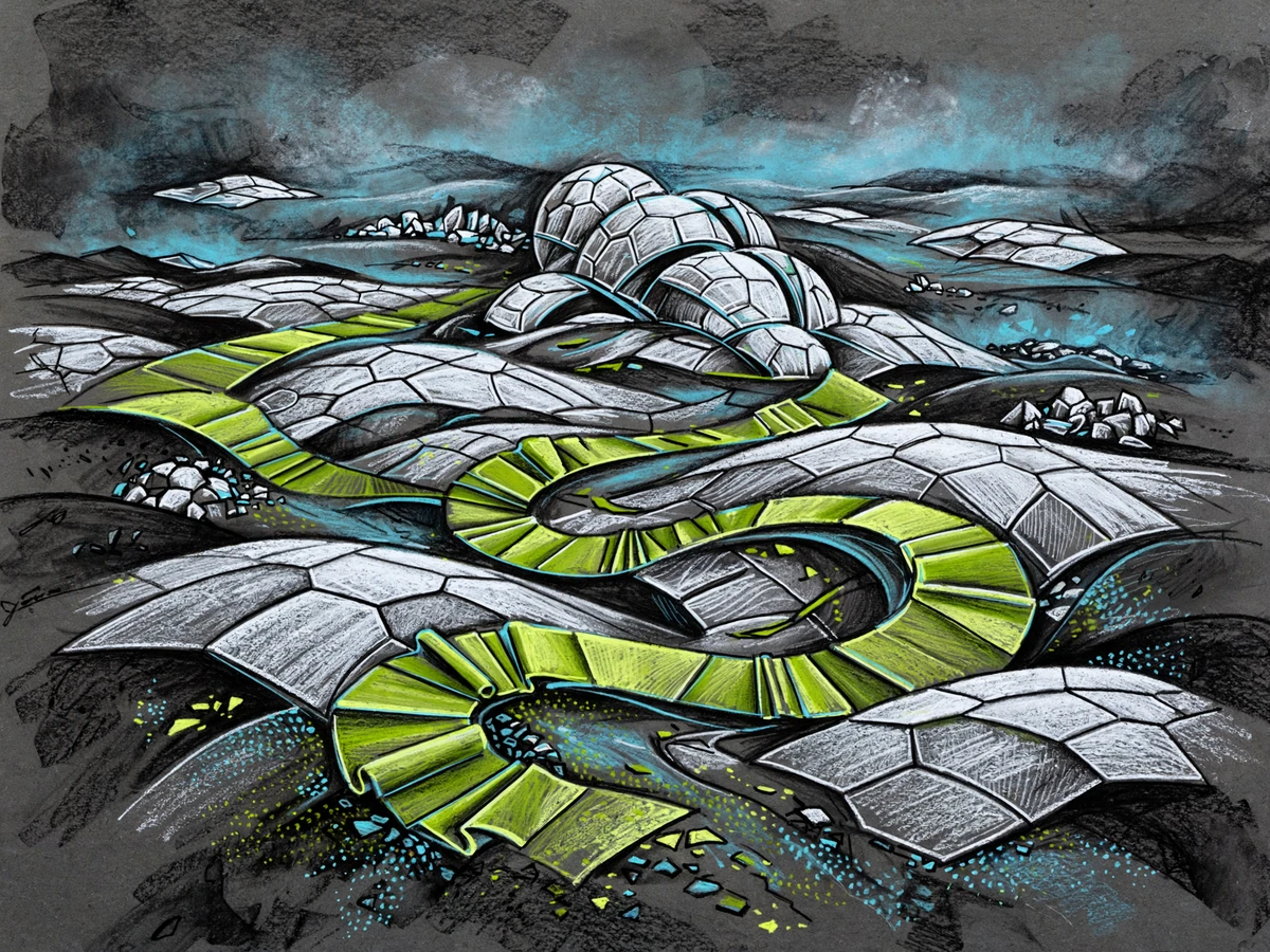 An imagined landscape for a football sequence